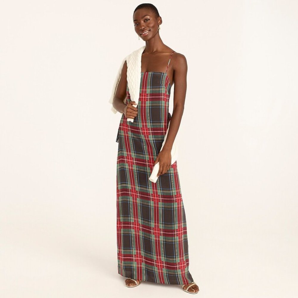 J. Crew tartan Plaid Maxi Dress